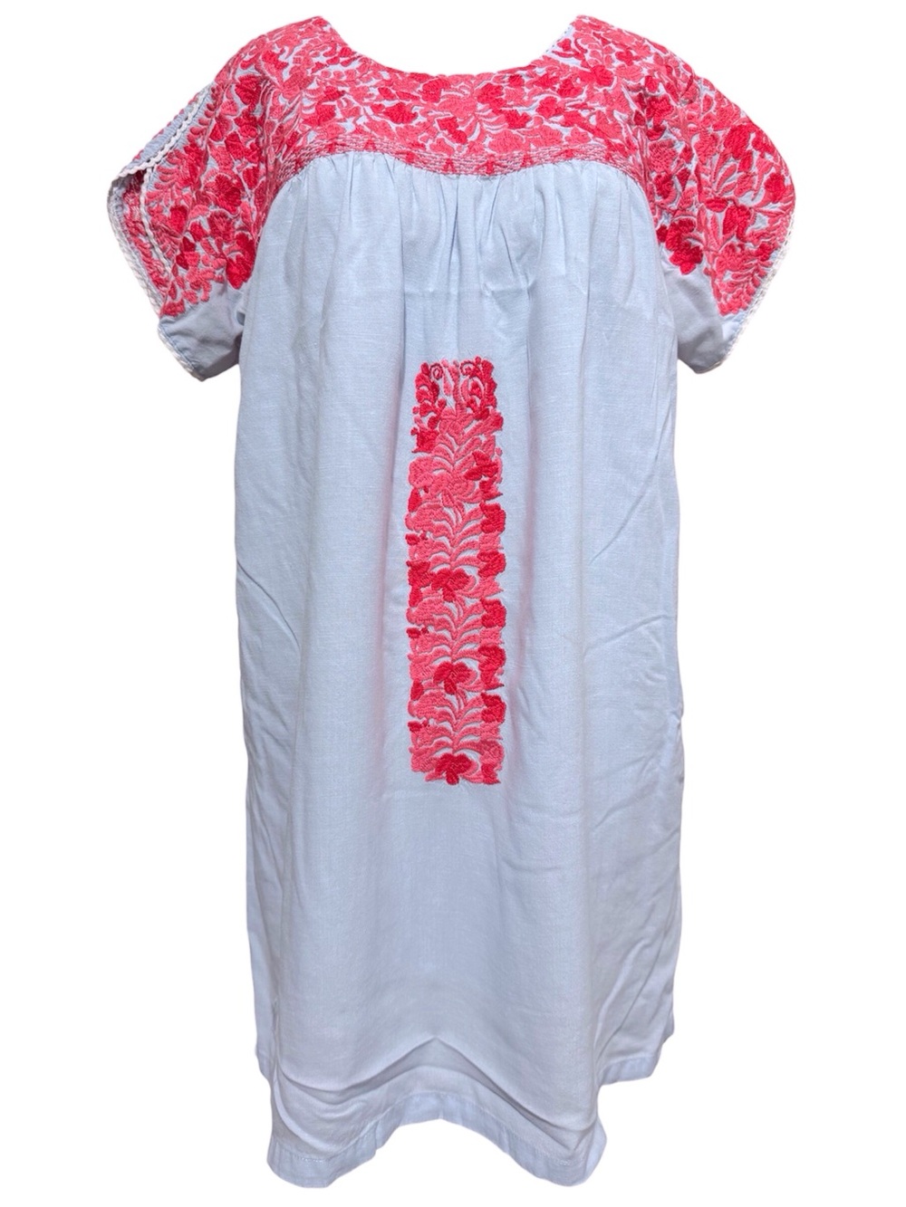 J. Marie The Kara Dress in Blue Pink Red Embroidered Shift Dress Large